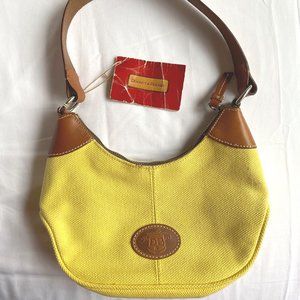 New Vintage Dooney & Bourke Small Canvas Yellow Hobo